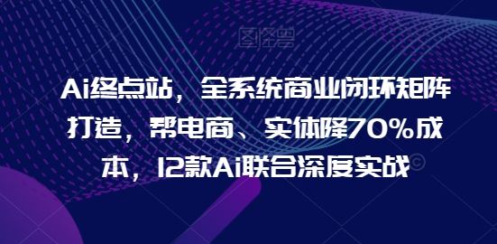 Ai终点站,全系统商业闭环矩阵打造,帮电商、实体降70%成本,12款Ai联合深度实战