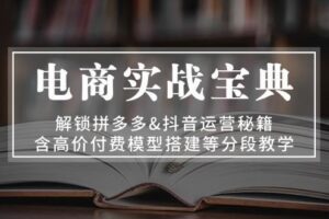（13195期）电商实战宝典 解锁拼多多&抖音运营秘籍 含高价付费模型搭建等分段教学