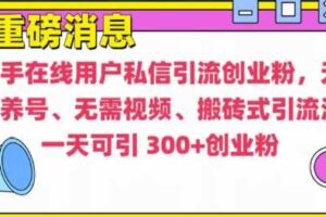 快手最新引流创业粉方法，无需养号、无需视频、搬砖式引流法【揭秘】