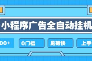 （13928期）2025全新小程序挂机，单机收益500+，新手小白可学，项目简单，无繁琐操…
