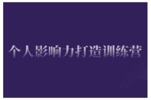 个人影响力打造训练营，掌握公域引流、私域运营、产品定位等核心技能，实现从0到1的个人IP蜕变