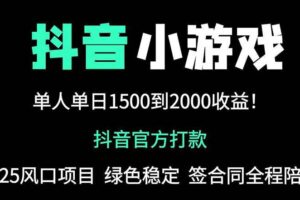 （14527期）抖音官方小游戏2025全网最新玩法，暴利赚钱项目，单机日入2000+，绝不…