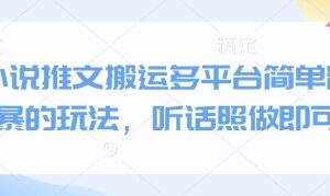 小说推文搬运多平台简单粗暴的玩法，听话照做即可