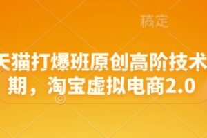 淘宝天猫打爆班原创高阶技术第68期，淘宝虚拟电商2.0