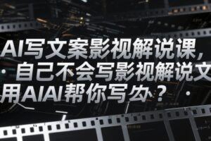 AI写文案影视解说课，自己不会写影视解说文案怎么办？用AI帮你写