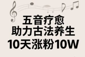 古法五音养生教程，五音疗愈的视频的制作方法，2-4小时就能学会，作者10天涨粉10W