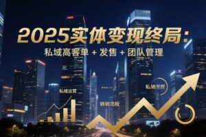 2025实体变现终局：私域高客单+发售+团队管理