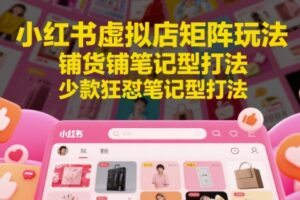 小红书虚拟店矩阵玩法，铺货铺笔记型打法，少款狂怼笔记型打法