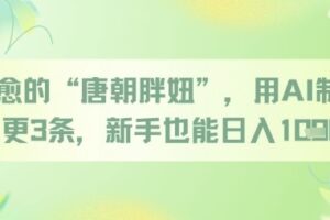 治愈的“唐朝胖妞”，用AI制作日更3条，新手也能日入多张