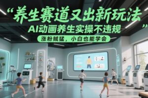 养生赛道又出新玩法，AI动画养生实操不违规，涨粉贼猛，小白也能学会