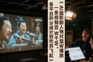 AI三国影视剧人物对口型唱歌玩法，一条视频百W千W播放，各平台的分成计划吃到飞起