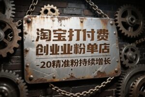 淘宝打付费创业粉单店每天稳定10-20精准粉持续增长【揭秘】