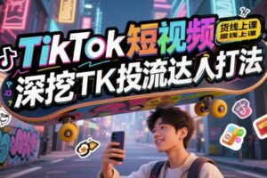 TikTok短视频带货线上课，深挖TK投流达人打法