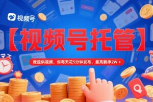 【视频号托管 】我提供视频，你每天花5分钟发布，最高躺挣2W+【揭秘】