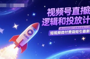 视频号直播底层逻辑和投放计划，短视频微付费撬短引最新打法