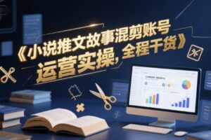 小说推文故事混剪账号运营实操，全程干货