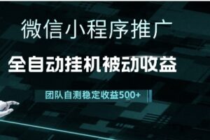 小程序推广项目最新3.0，上手简单，长期稳定，独家引流方法，让你真正实现睡后收入【揭秘】