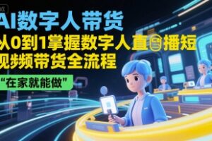 AI数字人带货，从0到1掌握数字人直播短视频带货全流程，在家就能做