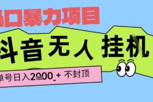2025最新抖音暴力挂G撸金项目，单号产出2k+ ，小白当天也能拿结果，长期稳定做的项目【揭秘】