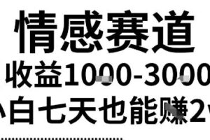 2025最新风口情感无脑暴力掘金项目，新人操作一周挣了2W，长期稳定小白可做【揭秘】