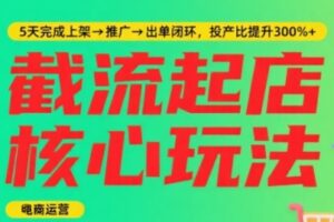 淘宝截流快速起店玩法，掌握暴力快速起店的流程，5天完成上架-推广-出单闭环