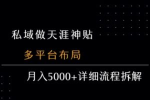 私域做天涯神贴 多平台布局 月入5k+详细流程拆解