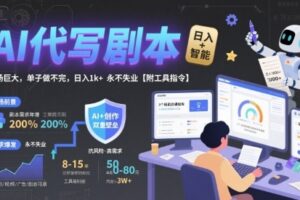 AI代写剧本，市场巨大，单子做不完，日入1k+ 永不失业【附工具指令】