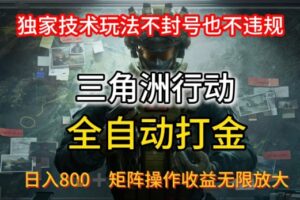 三角洲最新全自动G机，独家技术玩法，不封号也不违规， 日入8张+可矩阵操作，收益无限放大【揭秘】