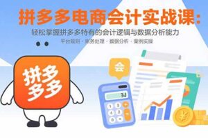 （15767期）拼多多电商会计实战课：轻松掌握拼多多特有的会计逻辑与数据分析能力