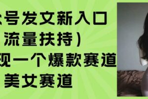 （15781期）公众号发文新入口（流量扶持），又发现一个爆款赛道：美女赛道