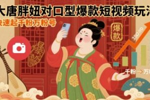 大唐胖妞对口型爆款短视频玩法，快速起千粉万粉号