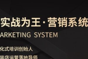 服装老板必修课《实战为王-营销系统》实现业绩被动式增长