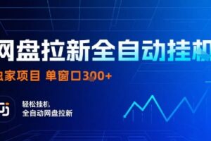 网盘拉新全自动挂G，独家项目，全自动运行完成拉新做任务，单窗口3张+【揭秘】