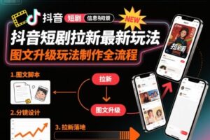 抖音短剧拉新最新玩法之图文升级玩法制作全流程，操作简单，0粉可做