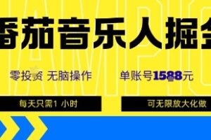 番茄音乐人掘金，单账号最高可撸1k+，可无限矩阵去做，零投入