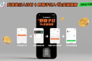 抖音发行人计划全新野路子玩法，随时随地，只要有手机，就能操作，日入1k+【揭秘】