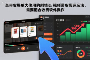 某带货爆单大佬用的剧情长视频带货搬运玩法，需要配合收费软件操作