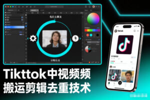 Tiktok中视频纯搬运剪辑去重技术，外来技术，自行测试