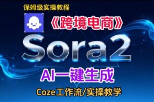 Sora2生成《跨境电商》英文短视频，实操搭建教学课，通俗易懂，包教包会